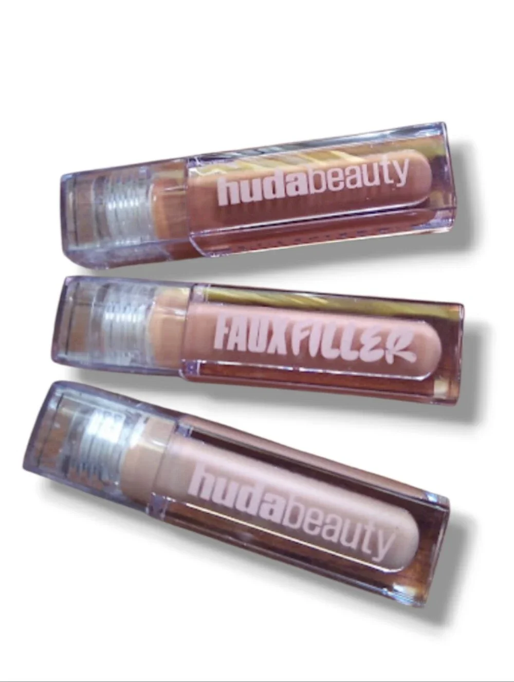 HUDA BEAUTY Faux Filler Extra Shine Lip Gloss in Lightcealer | NWT